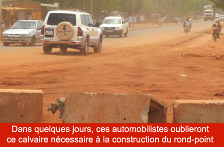 Construction du rond-point de Kossodo : Un jalon pour le futur échangeur de Donsin